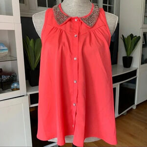 **NEW Grass Collection Sleeveless Beaded Blouse